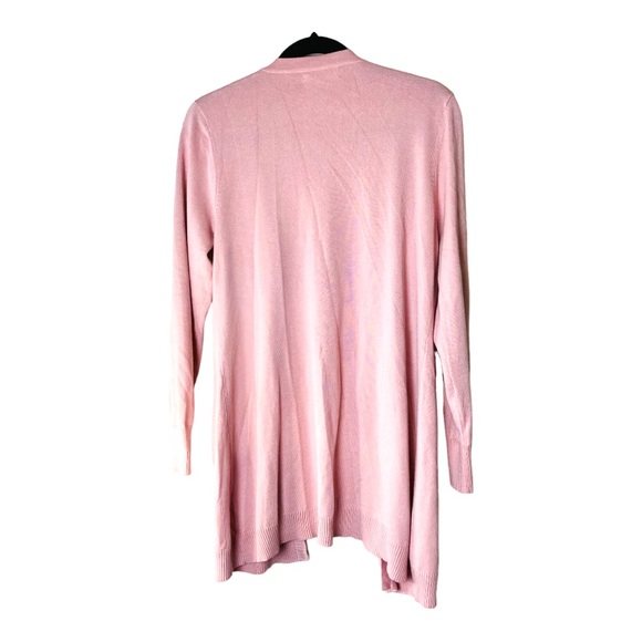 Pink Open Cardigan by Estrna Jane Flower Embroidery Size Large - Picture 2 of 7